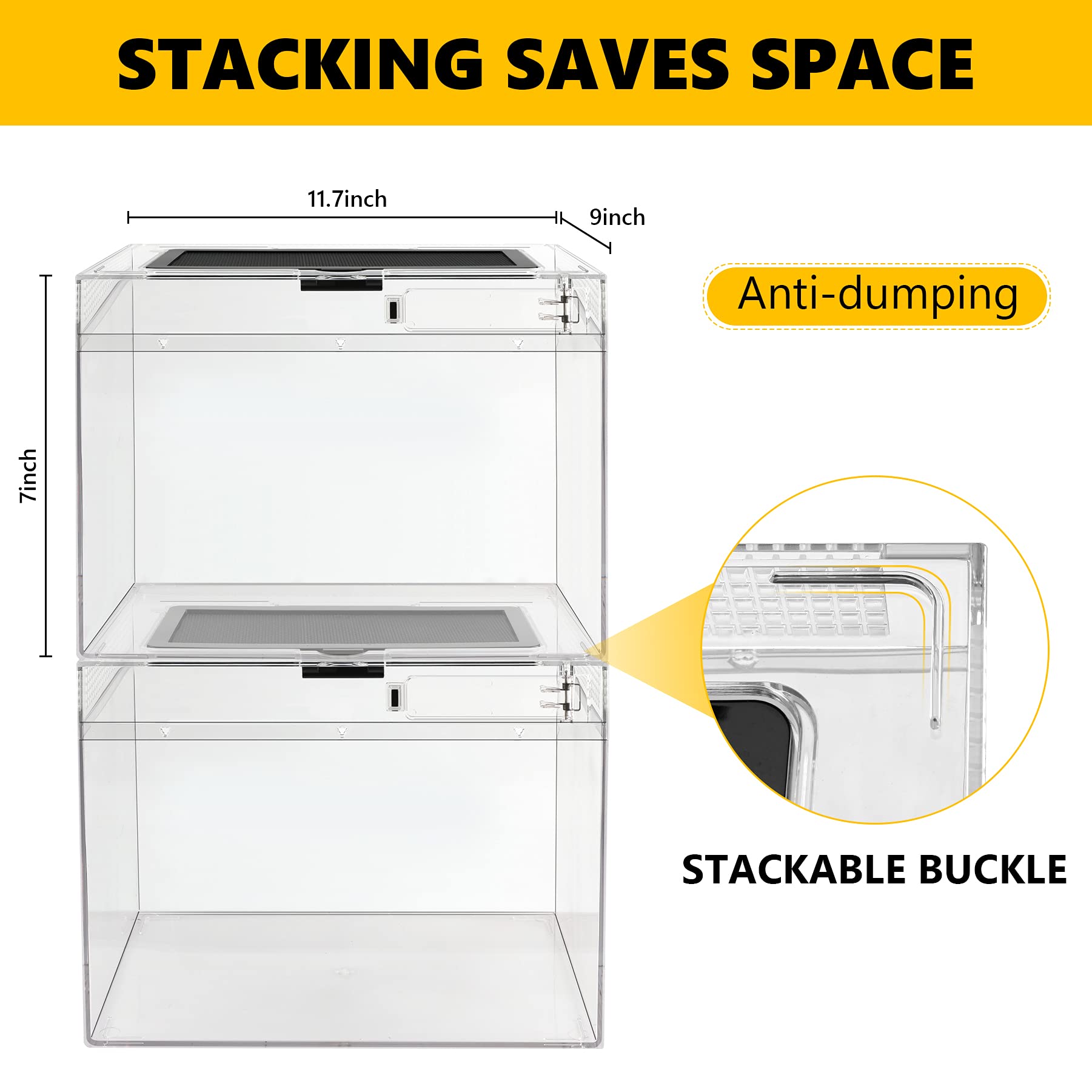 Reptile Pc Terrarium,Anti Breakage 12X7X9 Inch Insect Amphibians Tank Spider Starter Kits,Top Sliding Door Screen Ventilation Mi